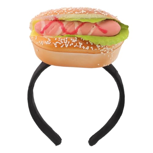 PACKOVE Lustiges Hamburger Hot Dog Haarreif Foodinspired Design Leichtes Elastisches Partyaccessoire für Halloween Geburtstage Kostümfeste Performance Haarband PACKOVE Lustiges Hamburger Hot Dog Haarreif Foodinspired Design Leichtes Elastisches Partyaccessoire für Halloween Geburtstage Kostümfeste Performance Haarband von PACKOVE
