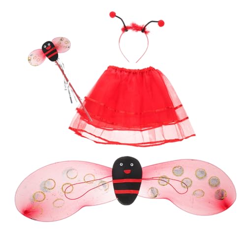 PACKOVE Marienkäfer Kostüm für Mädchen Marienkäfer Flügel Haarreif und Tüllrock mit Zauberstab für Halloween Party und Cosplay Verkleidung PACKOVE Marienkäfer Kostüm für Mädchen Marienkäfer Flügel Haarreif und Tüllrock mit Zauberstab für Halloween Party und Cosplay Verkleidung von PACKOVE