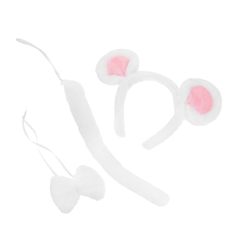 PACKOVE Maus Kostüm Weiß Plüsch Mausohren Haarreif Fliege Leicht Für Halloween Weihnachten Cosplay Party Zubehör Erwachsene PACKOVE Maus Kostüm Weiß Plüsch Mausohren Haarreif Fliege Leicht Für Halloween Weihnachten Cosplay Party Zubehör Erwachsene von PACKOVE