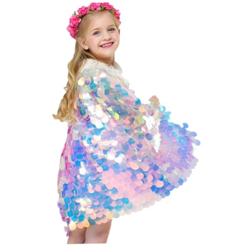 PACKOVE Mermaid Pailletten Umhang für Bunter Kostüm Mantel für Partys Auftritte Cosplay für Körpergröße Weicher Bequemer Einfach PACKOVE Mermaid Pailletten Umhang für Bunter Kostüm Mantel für Partys Auftritte Cosplay für Körpergröße Weicher Bequemer Einfach von PACKOVE