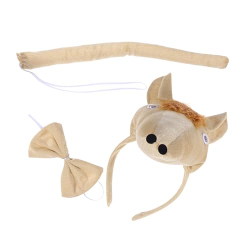 PACKOVE Party Kostüm Pferde Set Teilig mit Plüsch Pferdekopf Haarreif Fliege und für Halloween Karneval Weihnachten Geburtstagsfeier Vielseitig und Einheitsgröße von PACKOVE