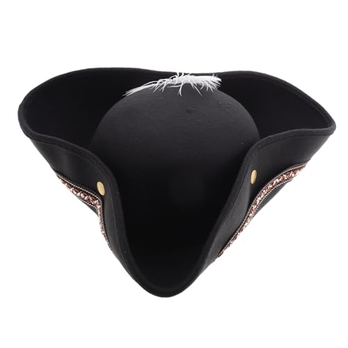 PACKOVE Piratenhut Tricorn Hut für Halloween und Kostümpartys Vielseitiges Accessoire für Bühnenaufführungen Geburtstagsfeiern und Abenteuerveranstaltungen von PACKOVE