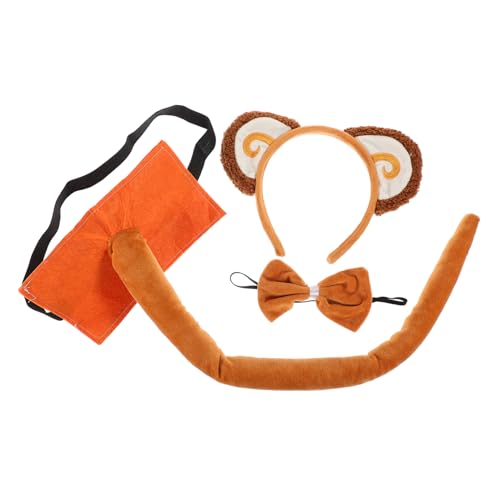 PACKOVE Plüsch Affenohren Haarreif Set mit und Fliege Kuscheliges Cosplay Kostüm Zubehör für Party Bequemes Leichtes Accessoire für Geburtstagsfeiern und Festliche Anlässe PACKOVE Plüsch Affenohren Haarreif Set mit und Fliege Kuscheliges Cosplay Kostüm Zubehör für Party Bequemes Leichtes Accessoire für Geburtstagsfeiern und Festliche Anlässe von PACKOVE