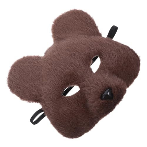 PACKOVE Realistische Braune Bärenmaske aus Weichem Plüsch Detailliertes Cosplay Tiergesicht Komfortabel für Halloween Maskenball Karneval Vielseitiges Kostümzubehör für Erwachsene von PACKOVE