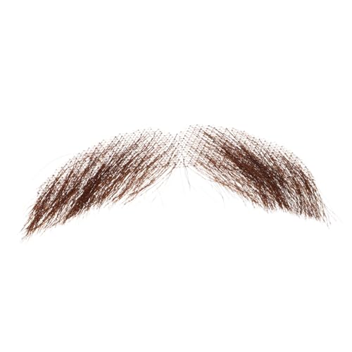 PACKOVE Realistischer Fake Schnurrbart aus Echtem Haar Brauner Herren-kostümbart Filmreifes Make-up für Halloween Cosplay Party und Theater Einfach Anzubringen Natürlicher Look von PACKOVE
