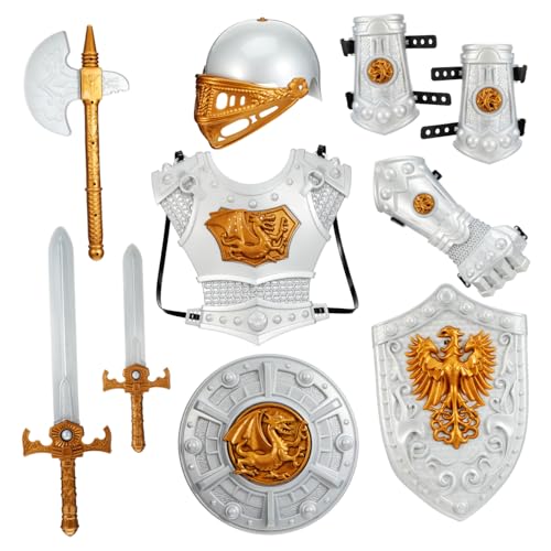 PACKOVE Ritter Kostüm mit und Rüstung für Fasching Halloween Cosplay Party Jungen Mittelalterliches Verkleidungsspiel Bühnenauftritt Geschenk von PACKOVE