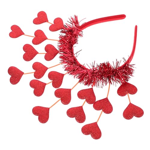 PACKOVE Roter Herz Haarreif für Valentinstag Dekorativer Kopfschmuck für für Partys Hochzeiten und Feste Auffälliger und Kreativer Haarschmuck Festliche Verbreitet von PACKOVE