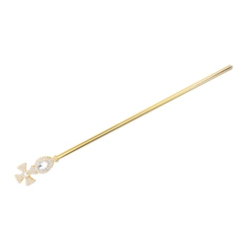PACKOVE Royal King Scepter Halloween Cosplay Requisite Kreativer Foto Requisit Zauberstab mit Wasserdiamant Kreuz Design Goldene Königszepter für Hexen und Festliche Kostümpartys von PACKOVE