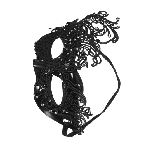 PACKOVE Schwarze Spitzen Halbgesichtsmaske für Damen Elastischer Gummizug Vielseitiges Kostümzubehör für Halloween Maskenball Cosplay Party Stilvolles Accessoire für Verkleidungen PACKOVE Schwarze Spitzen Halbgesichtsmaske für Damen Elastischer Gummizug Vielseitiges Kostümzubehör für Halloween Maskenball Cosplay Party Stilvolles Accessoire für Verkleidungen von PACKOVE