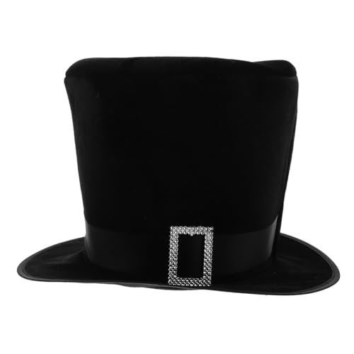 PACKOVE Schwarzer Lint Top Hut mit Schnalle Großer Unisex Kostümhut für Bühne Jazz Historische Aufführungen Vielseitig für Festliche Auftritte und Cosplay PACKOVE Schwarzer Lint Top Hut mit Schnalle Großer Unisex Kostümhut für Bühne Jazz Historische Aufführungen Vielseitig für Festliche Auftritte und Cosplay von PACKOVE