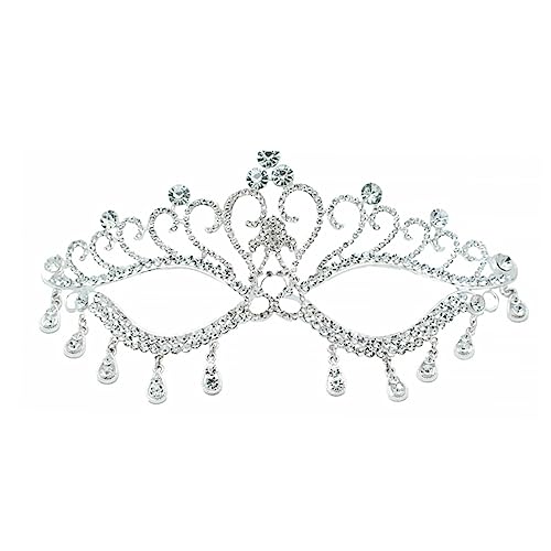 PACKOVE Silberne Masquerade Maske mit Diamantbesatz Leichtes Halloween Kostüm Party Halbgesichtsmaske Elegant Komfortabel für Karneval Maskenball Festliche Verkleidung von PACKOVE