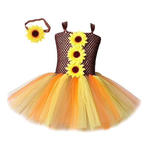 PACKOVE Sonnenblumen Gauze Kleid Jahre Halloween Party Kostümset mit Stirnband Atmungsaktives Cosplay Outfit für Mädchen Bühnenperformance und Festlichkeiten PACKOVE Sonnenblumen Gauze Kleid Jahre Halloween Party Kostümset mit Stirnband Atmungsaktives Cosplay Outfit für Mädchen Bühnenperformance und Festlichkeiten von PACKOVE
