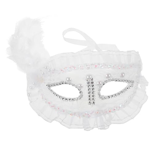 PACKOVE Spitzen Maske mit Perlen und Halbgesichtige Karnevalsmaske für Damen Vielseitige Kostüm Masquerade für Halloween Fasching Tanz und Festliche Partys PACKOVE Spitzen Maske mit Perlen und Halbgesichtige Karnevalsmaske für Damen Vielseitige Kostüm Masquerade für Halloween Fasching Tanz und Festliche Partys von PACKOVE