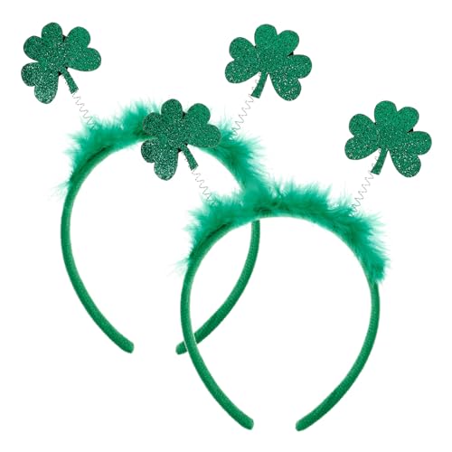 PACKOVE St. Patricks Day Kopfschmuck 2 Stück Pailletten-Kleeblatt-Stirnband Haarreifen Glitzerndes Haar-Accessoire Für Cosplay-Kostüme Grüne Irische Festival-Party-Dekoration von PACKOVE