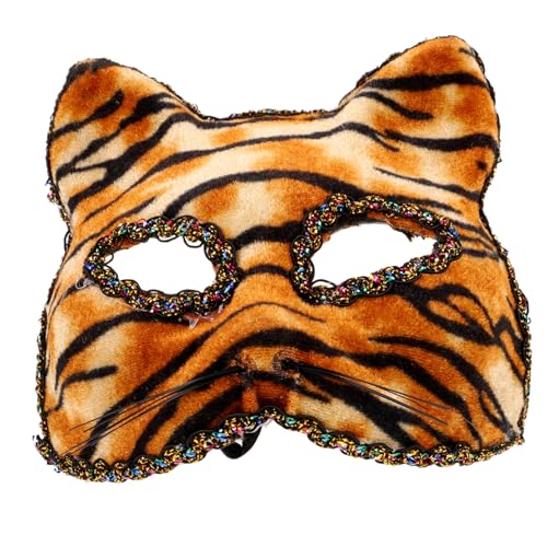 PACKOVE Tiger Halbgesichtsmaske Tiermaske für Cosplay Maskerade Party Kreative Tiger Maske für Karneval Leicht Komfortabel für Kostüme von Frauen und Männern von PACKOVE