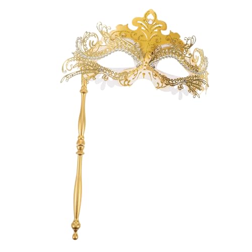 PACKOVE Venezianische Maske mit Abnehmbarem Stab Robuste Metallkonstruktion Ergonomische für Erwachsene Glänzend Platinfarben für Karneval Tanzpartys Ball und Cosplay PACKOVE Venezianische Maske mit Abnehmbarem Stab Robuste Metallkonstruktion Ergonomische für Erwachsene Glänzend Platinfarben für Karneval Tanzpartys Ball und Cosplay von PACKOVE