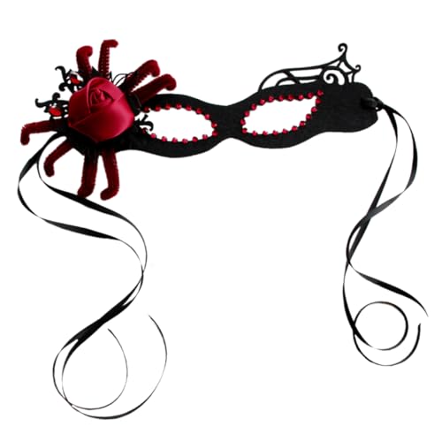 PACKOVE Vintage Halloween Cosplay Masquerade Maske mit Spinnenblumen Design Dekorative Augenmaske aus Filz Langlebig und Auffällig für Kostüm und Karnevalspartys PACKOVE Vintage Halloween Cosplay Masquerade Maske mit Spinnenblumen Design Dekorative Augenmaske aus Filz Langlebig und Auffällig für Kostüm und Karnevalspartys von PACKOVE