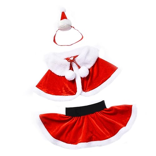 PACKOVE Weihnachtskostüm für Mädchen Jahre Rotes Cosplay Outfit mit Cape Oberteil und Kurzer Rock Bequemes Material für Tanz und Fotoshooting von PACKOVE
