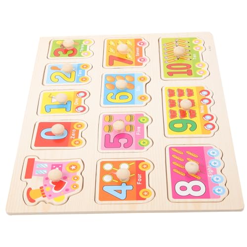 PACKOVE Zahlenpuzzle Holzspielzeug für Pädagogisches Lernspielzeug zur Zahlenerkennung und Motorik für Frühkindliche Bildung und Interaktives von PACKOVE