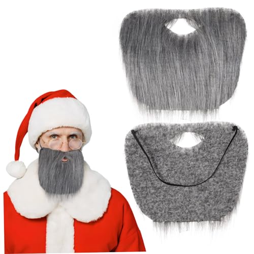 PACKOVE für Kostüme Realistischer Grauer Fake Beard mit Verstellbarem Band für Halloween Weihnachten Cosplay und Bühnenaufführungen von PACKOVE