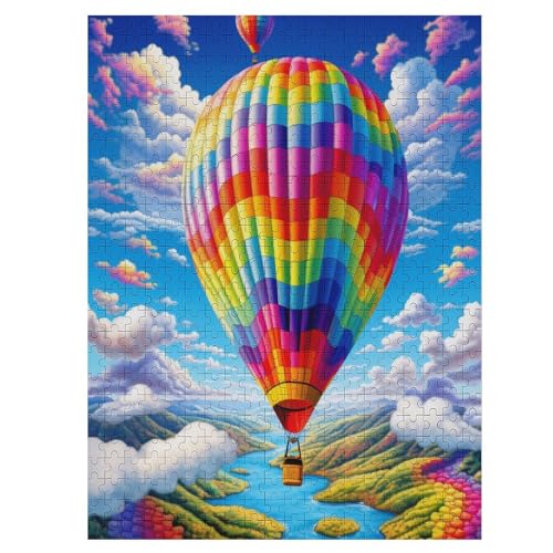 Heißluftballon Puzzle Für Erwachsene 500 Teile Premium 100% Recyceltes Brett Zum Lernen, Lernspielzeug, Familienspiele Kinder Holzpuzzle （55×41cm） von PACUM