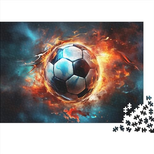 Künstlerischer Fußball Puzzles Für Erwachsene 500 Stück Schwierig Schwer Leidenschaft Puzzlespiel Herausforderndes Spiel Präzise Verzahnung Lernspiel Herausforderung Spielzeug 500pcs (52x38cm) von PACUM