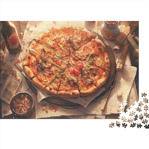 Pizza Druck Puzzles Für Erwachsene 300 Stück Schwierig Schwer Lebensmittel Puzzlespiel Herausforderndes Spiel Präzise Verzahnung Lernspiel Herausforderung Spielzeug 300pcs (40x28cm) von PACUM