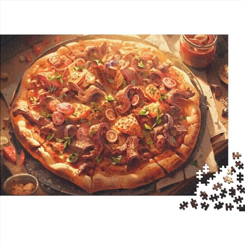 Pizza Druck Puzzles Für Erwachsene 500 Stück Schwierig Schwer Lebensmittel Puzzlespiel Herausforderndes Spiel Präzise Verzahnung Lernspiel Herausforderung Spielzeug 500pcs (52x38cm) von PACUM