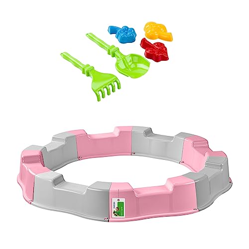 Sandkasten für Kinder mit Spielzeug - 160 x 22 cm - Modularer Sandbox 8 Elemente Runder Sandkiste für Garten Outdoor | Grau/rosa | Kunststoff Sandkasten für Kinder mit Spielzeug - 160 x 22 cm - Modularer Sandbox 8 Elemente Runder Sandkiste für Garten Outdoor | Grau/rosa | Kunststoff von PAFEN
