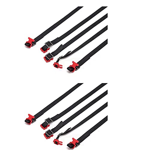 PAGJHRFJG 10 Stücke RC Auto Dach Gepäckträger Seil Schmücken Riemen für 1/10 RC Crawler Auto AXIAL SCX10 TRX4 D90 CC01,Rot von PAGJHRFJG