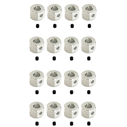 PAGJHRFJG 16 STÜCKE 5 mm Bis 12 mm Metall Kombinierer Rad Naben Sechskant Adapter für D12 C14 C24 B14 B16 MN D90 D91 Silber von PAGJHRFJG