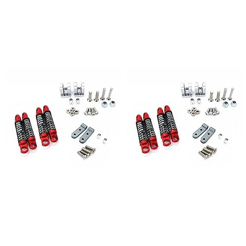 PAGJHRFJG 2Satz für D12 RC Auto Upgrades Teile Metall Vorne und Hinten Stoß Dämpfer Dämpfer mit Festem Sitz Zubehör, Rot von PAGJHRFJG