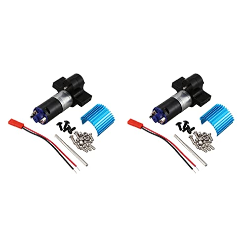PAGJHRFJG 2X 370 Power Metal Motor Rückwärtsgetriebe mit Kühlkörper RC Auto Teile für B1 B14 B24 C14 C24 B16 B26 B36 Q60 Schwarz von PAGJHRFJG