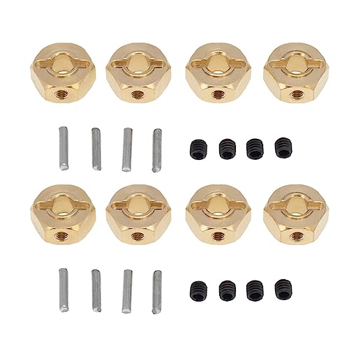 PAGJHRFJG 2X Messing 12mm Sechskant Rad Nabe Verlängerter Adapter für Axial SCX10 III CC01 Wraith RR10 Redcat GEN8 1/10 RC Raupen Auto,6mm von PAGJHRFJG