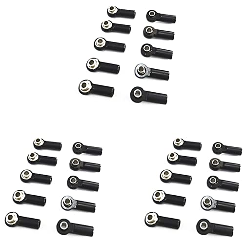 PAGJHRFJG 30 Stück Metall M2.5 Link Spur Stangen Kopf Gelenk Für A959 12428 144001 C24 MN D90 MN99S RC Auto Teile, Schwarz von PAGJHRFJG
