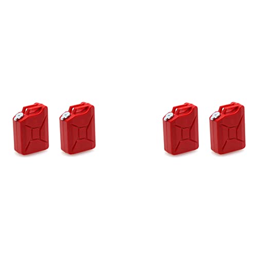 PAGJHRFJG 4 Stück Mini-Simulations-Kraftstofftank-Dekorationswerkzeuge für 1/8 1/10 RC Crawler Car Axial SCX10 TRX4 D90, Rot von PAGJHRFJG