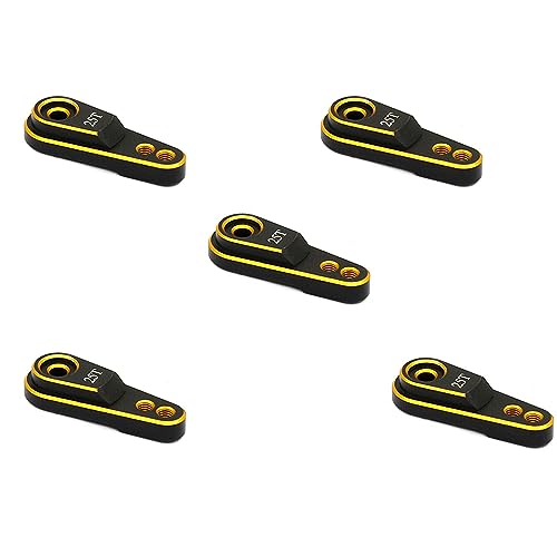 PAGJHRFJG 5X Hart Aluminium Legierung 25T M3 Lenkung Glied Servo Arm Horn für 1/10 RC Crawler TRX4 Metall Upgrade Teile, Gold von PAGJHRFJG