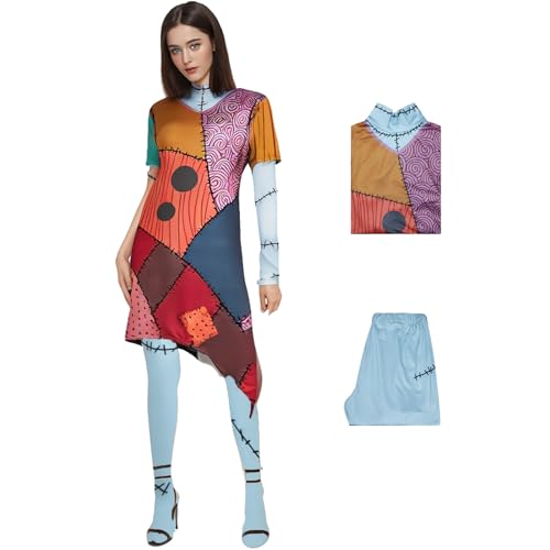 PAINEOMN Damen Halloween Kostüm Lange Ärmel Lustig Gedruckt Slim A-Linie Kleider Weihnachten Party Kleid für Erwachsene Cosplay, Damen Typ A, Large PAINEOMN Damen Halloween Kostüm Lange Ärmel Lustig Gedruckt Slim A-Linie Kleider Weihnachten Party Kleid für Erwachsene Cosplay, Damen Typ A, Large von PAINEOMN