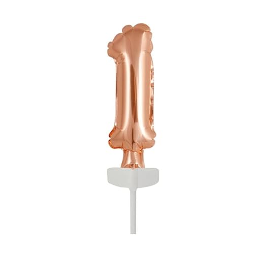 NEU Folienballon Geburtstagszahl Kuchen Cake Topper Zahl 1 Roségold, ca. 13 cm NEU Folienballon Geburtstagszahl Kuchen Cake Topper Zahl 1 Roségold, ca. 13 cm von PAINT IT EASY