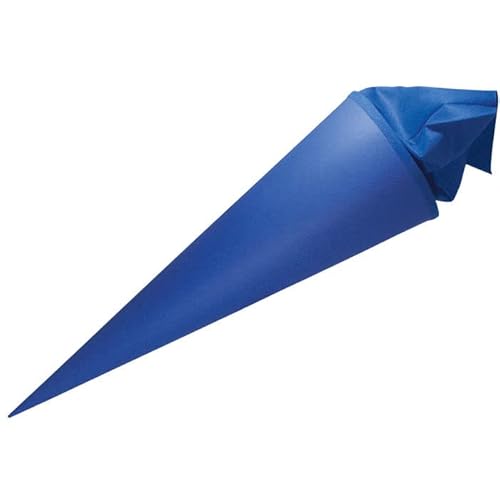 PAINT IT EASY NEU Geschwister-Schultüte/Zuckertüte rund geklebt mit Filzmanschette, 35cm, königsblau von PAINT IT EASY