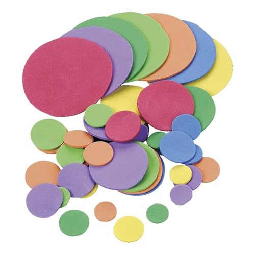 PAINT IT EASY NEU Moosgummi-Stanzteile, Kreise, Größen ca. 1-6,5cm, 180 Teile von PAINT IT EASY