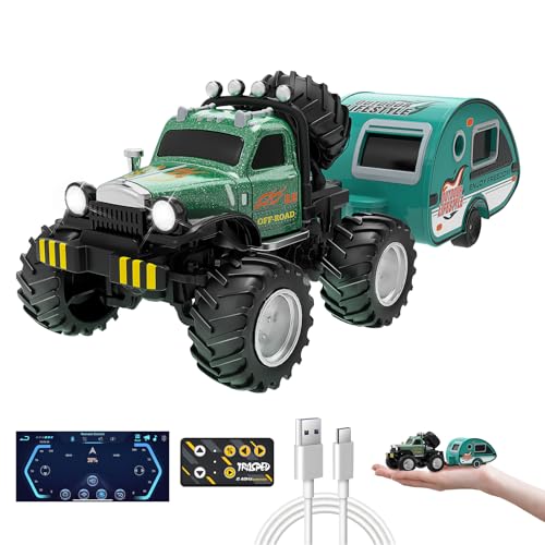 Ferngesteuerte Auto Mini RC Auto - Mini RC Car Wiederaufladbarer Truck mit Aluminiumkarosserie, Mobile APP unterstützt 4 Steuerungsmodi: Fernsteuerung Programmierung Pfadzeichnung Schwerkraftsensor von PAISHENKEJI