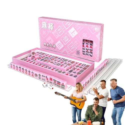 PALANK Reise-Mahjong-Spielset, Mahjong-Set, Mahjong-Familienbrettspiel für Erwachsene, Tragbarer und Outdoor-Reise- und Schlafspaß im chinesischen Stil von PALANK