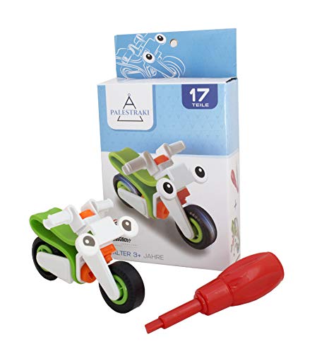 PALESTRAKI Fahrzeuge zum Schrauben für Kinder ab 3 Jahre - kleine Kinder - Motorrad - Helikopter - Plane (Motorrad) - Geschenke unter 5 Euro von PALESTRAKI