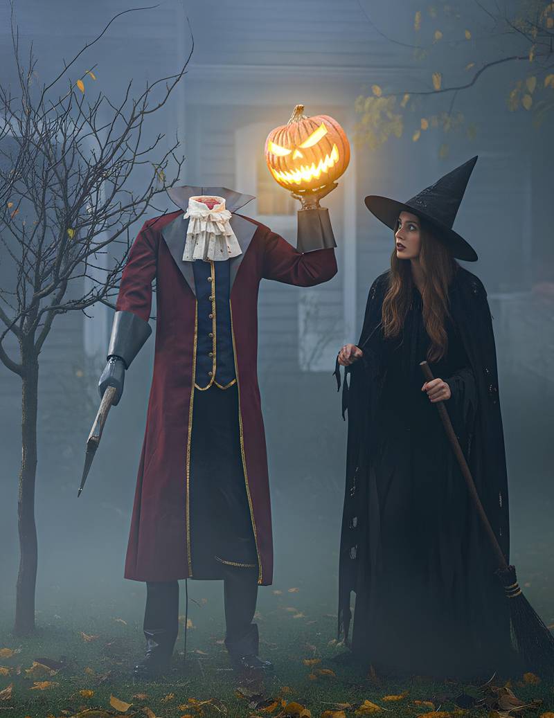 Animatronic Kopfloser Reiter mit Kürbis Deko 2,15 m schwarz rot Animatronic Kopfloser Reiter mit Kürbis Deko 2,15 m schwarz rot von PALMER AGENCIES LTD