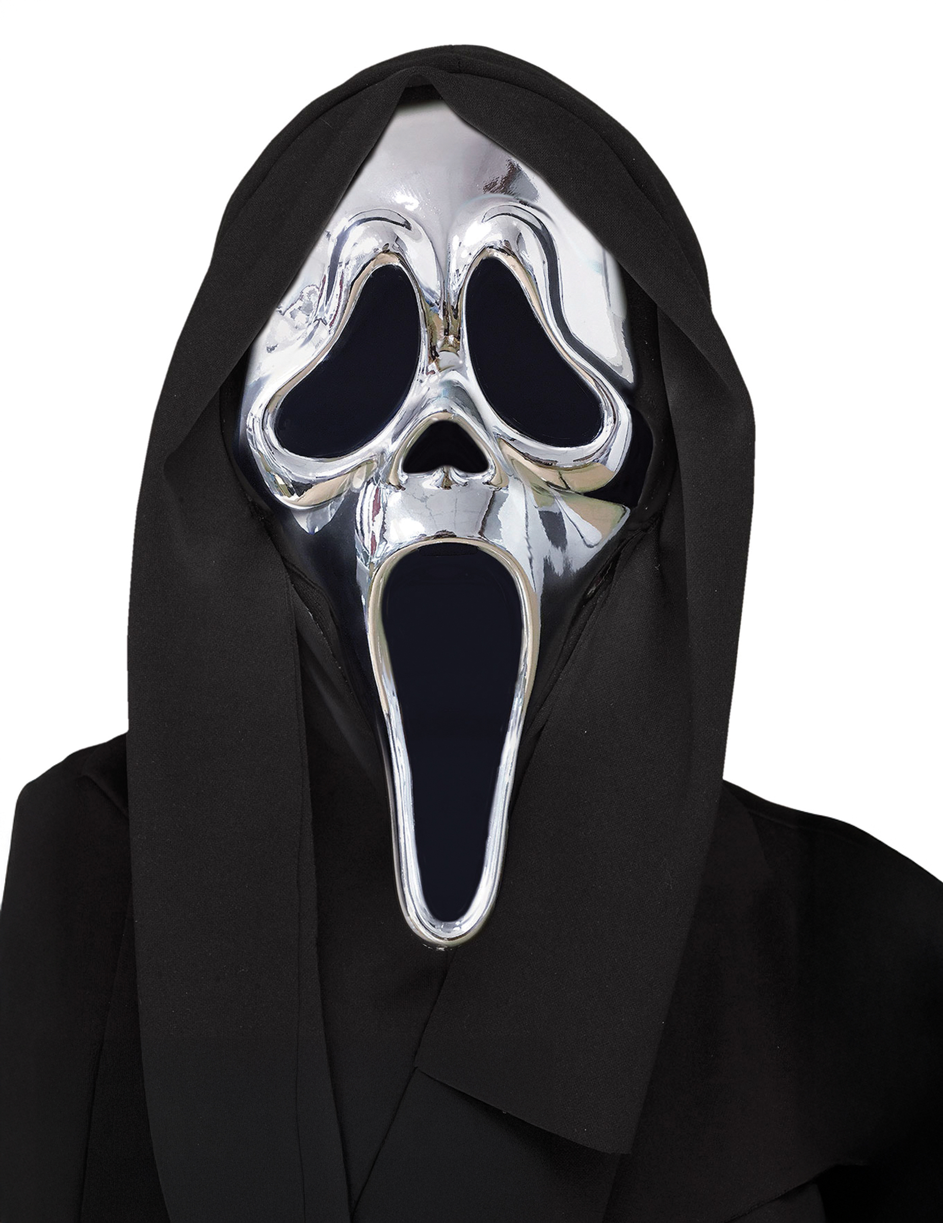 Scream Ghostface Maske Chrom Silber für Erwachsene Scream Ghostface Maske Chrom Silber für Erwachsene von PALMER AGENCIES LTD