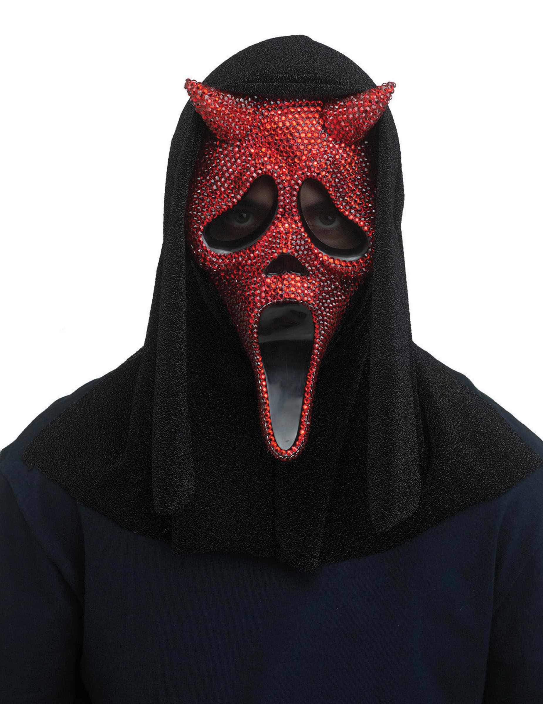 Scream Teufelsmaske für Erwachsene Rot mit Strasssteinen Scream Teufelsmaske für Erwachsene Rot mit Strasssteinen von PALMER AGENCIES LTD