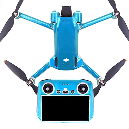 PALUMMA DJI Mini 3 Pro Aufkleber Aufkleber Aufkleber Skin Set, PVC Drohne Folie Wasserdichte Aufkleber für DJI Mini 3 Pro Drohne und Fernbedienung Anti-Scratch Skin Protection (Blau) von PALUMMA