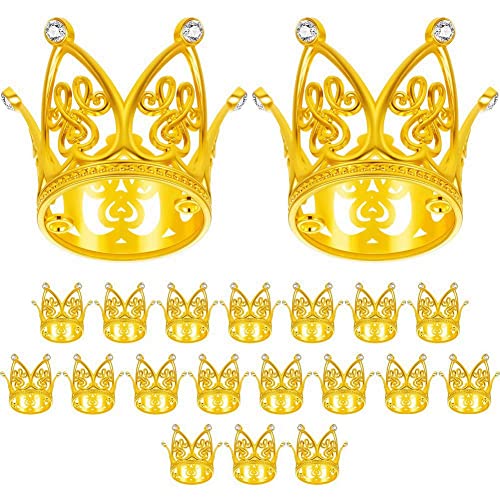 PAMENET 20 Stück Crown Cake Topper Mini Baby Crown Gold Crown Cupcake Toppers für Geburtstagsfeier Baby Shower Cake Dekorationen von PAMENET