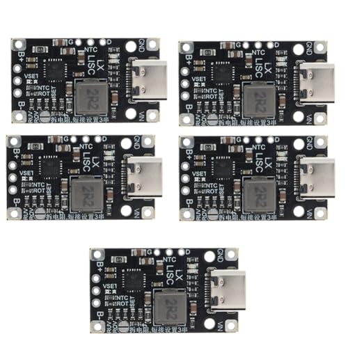 PAMENET 5PCS Typ-C 2S BMS Lithium-Batterie-Ladeboost-Modul 8,4 V 12,6 V mit Ausgewogener Unterstützung, Schnellladung mit Anzeige, Ersatzteilzubehör von PAMENET